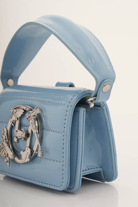 Outhouse_Blue Oh V Furbie Nano Bag _Online_at_Aza_Fashions
