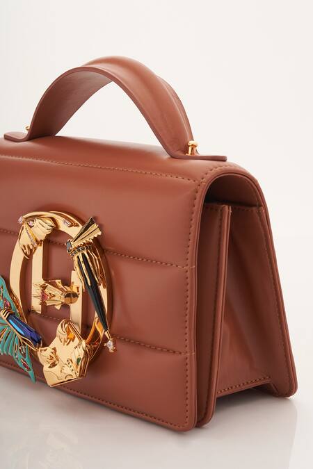 Outhouse_Brown Chains The Midi Disco Bag _Online_at_Aza_Fashions