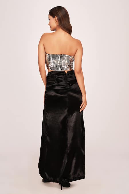 House Of Varada Shimmer Top & Skirt Set 