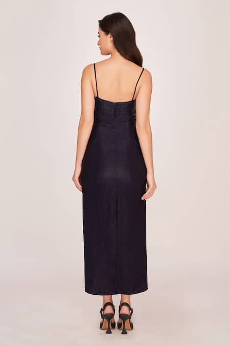 House Of Varada Glistening Ruched Cut Out Dress 