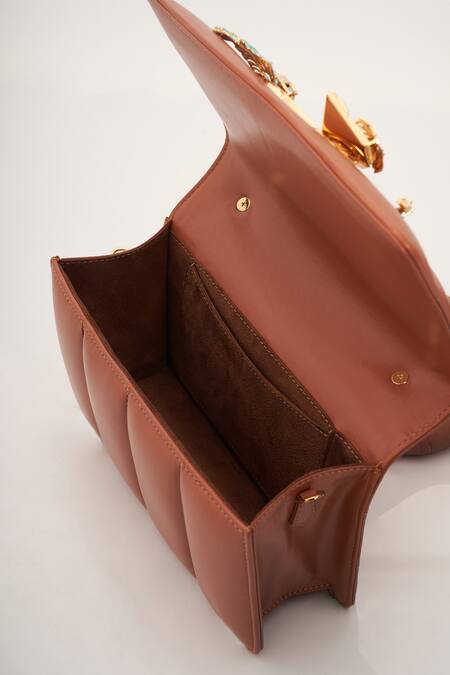 Shop_Outhouse_Brown Chains The Midi Disco Bag _Online_at_Aza_Fashions