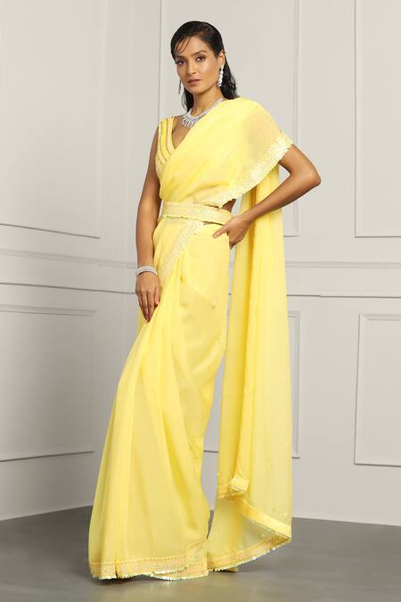 Buy Meenagurnam Yellow Net, Viscose, Organza Sequins, Beads Embroidered Saree And Blouse Set Online at Aza Fashions Buy_Meenagurnam_Yellow Net, Viscose, Organza Sequins, Beads Embroidered Saree And Blouse Set _Online_at_Aza_Fashions