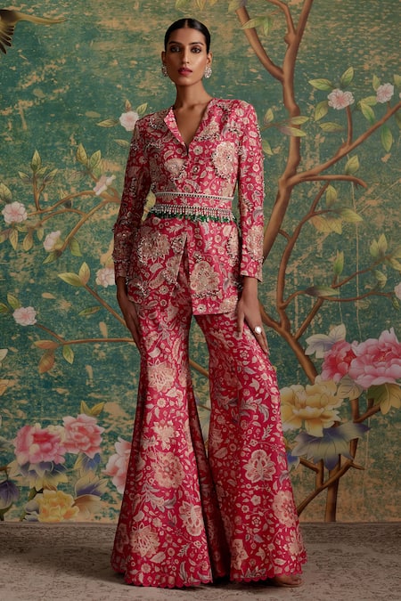 Ridhi Mehra Icon Floral Pattern Jacket Pant Set 