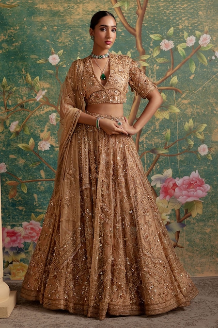 Golden Lehenga Set - Dhunki fashion