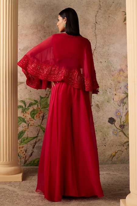 Ridhi Mehra Sashay Cutdana & Sequin Embroidered Cape Sharara Set 