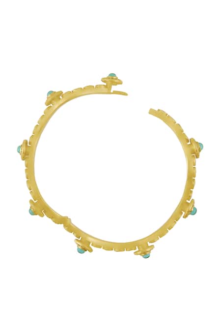Tribe Amrapali_Multi Color Pearls, Glitter Aarvi Embellished Bangle _Online_at_Aza_Fashions