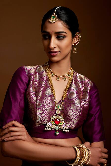 Shop Tribe Amrapali Multi Color Pearls, Glitter Srinidhi Embellished Kada Online at Aza Fashions Shop_Tribe Amrapali_Multi Color Pearls, Glitter Srinidhi Embellished Kada _Online_at_Aza_Fashions