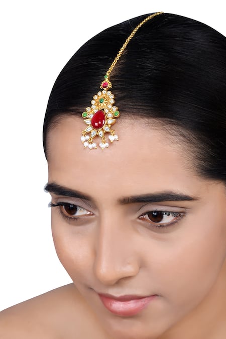 Tribe Amrapali Darshni Embellished Floral Maangtikka