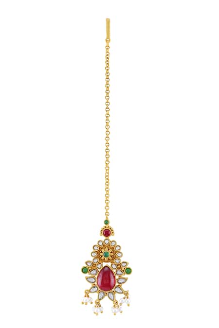 Tribe Amrapali Darshni Embellished Floral Maangtikka