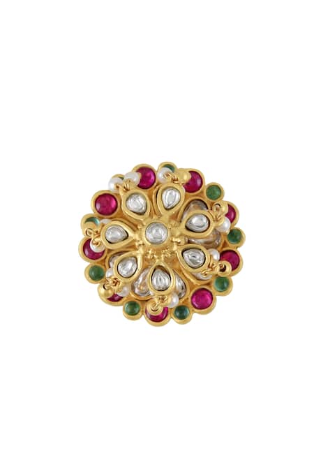 Tribe Amrapali Nishika Embellished Floral Ring 