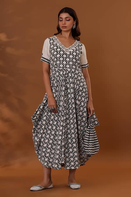The Home Affair Handblock Print Dress 