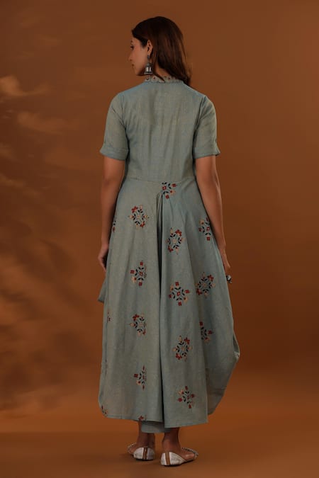 The Home Affair Handblock Floral Print Dress 