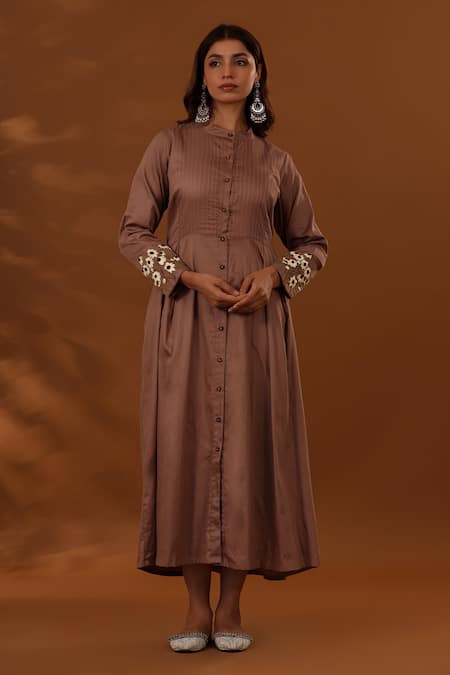 The Home Affair Floral Placement Embroidered Dress 
