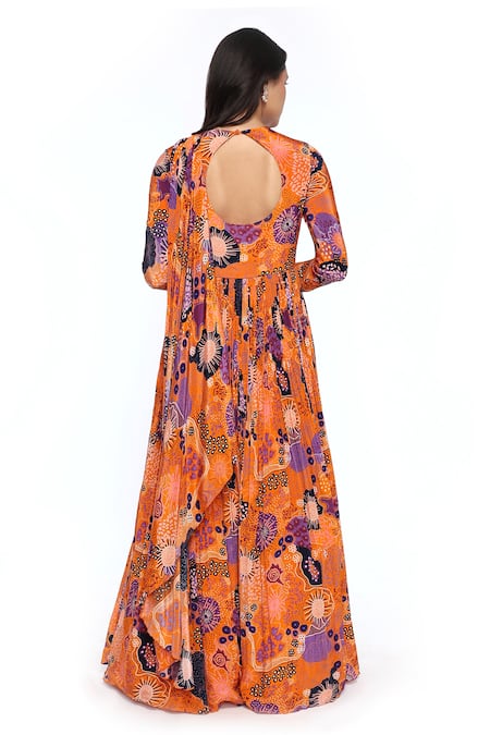 Komal Shah Printed Anarkali Saree Gown 