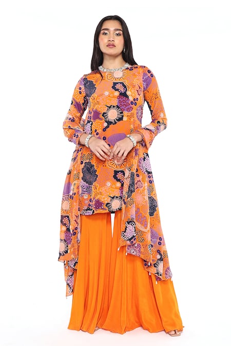 Komal Shah Floral Print Tunic Gharara Set 
