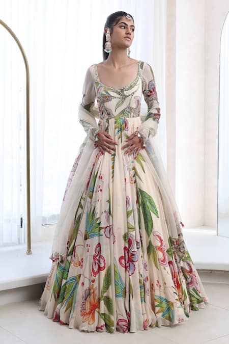 Mahima Mahajan Anika Garden Print Anarkali With Dupatta 