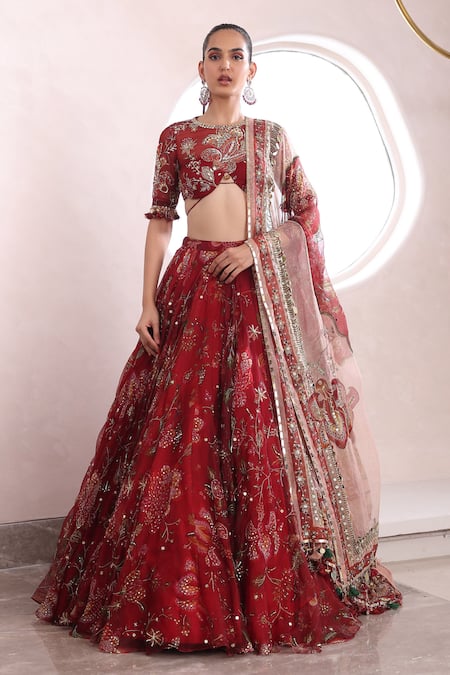 Mahima Mahajan Thiya Floral Jaal Print Lehenga Set 