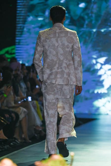 Varun Bahl Floral Print Jacket Trouser Set 