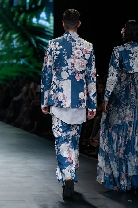 Varun Bahl Floral Pattern Jacket Trouser Set 