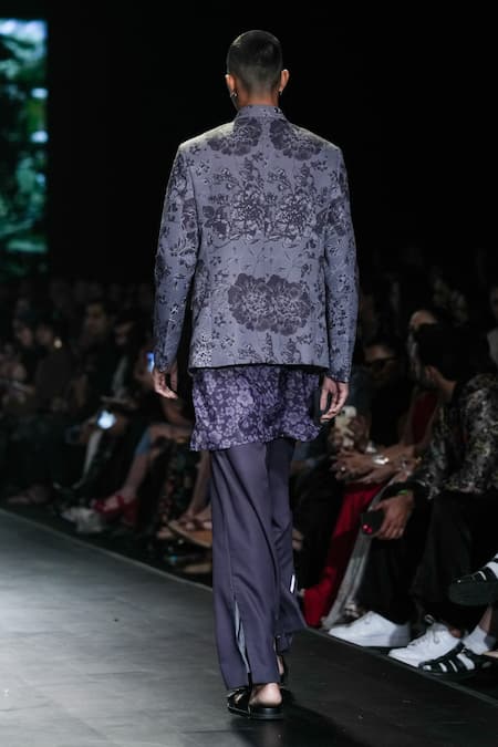 Varun Bahl Floral Print Bandhgala Trouser Set 