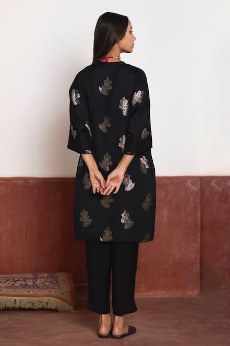 Shorshe Clothing Floral Woven Kaftan & Pant Set 