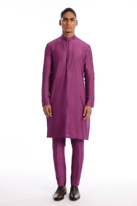 Aisha Rao Purple Silk Sequins Bundi Kurta Set at Aza Fashions Aisha Rao_Purple Silk Sequins Bundi Kurta Set _at_Aza_Fashions