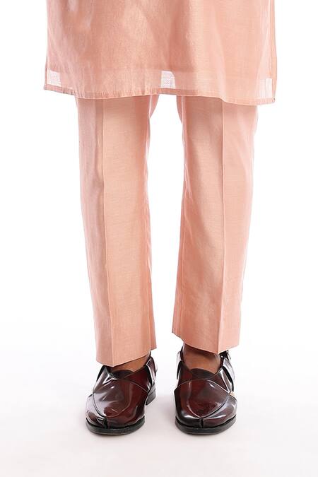 Aisha Rao Peach Silk Sequins Brown Bundi Kurta Set Online at Aza Fashions Aisha Rao_Peach Silk Sequins Brown Bundi Kurta Set _Online_at_Aza_Fashions