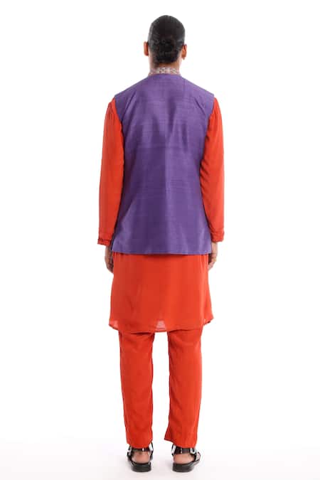 Shop Aisha Rao Purple Silk Sequins, Embroidery Violet Bundi Kurta Set at Aza Fashions Shop_Aisha Rao_Purple Silk Sequins, Embroidery Violet Bundi Kurta Set _at_Aza_Fashions