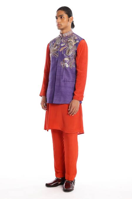 Shop Aisha Rao Purple Silk Sequins, Embroidery Violet Bundi Kurta Set Online at Aza Fashions Shop_Aisha Rao_Purple Silk Sequins, Embroidery Violet Bundi Kurta Set _Online_at_Aza_Fashions