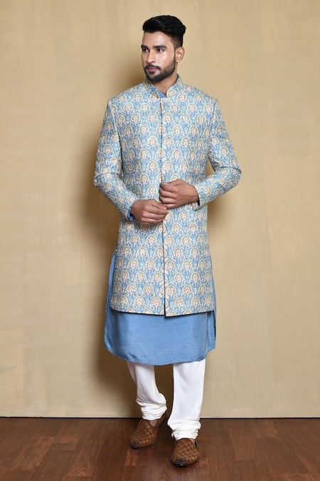 Aryavir Malhotra Baroque Bloom Woven Sherwani Set 