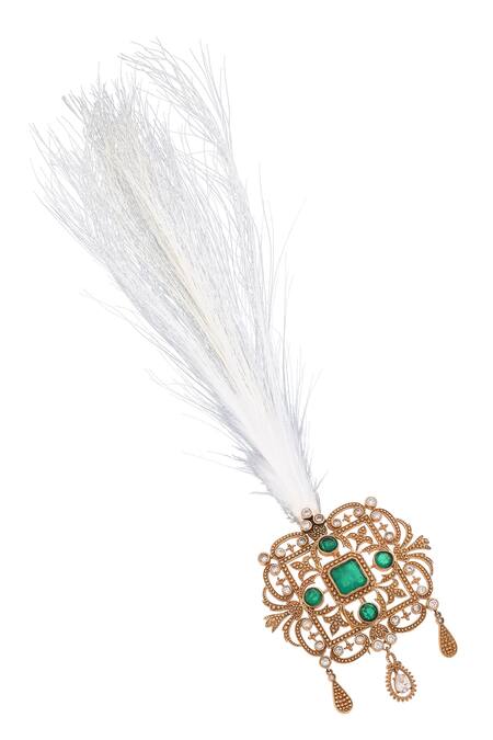 Buy_Cosa Nostraa_Green Embroidery, Beads Sober Saga Kalangi _Online_at_Aza_Fashions