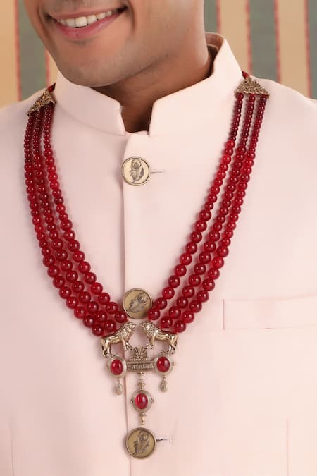 Cosa Nostraa_Red Rouge Lion Mala _Online_at_Aza_Fashions