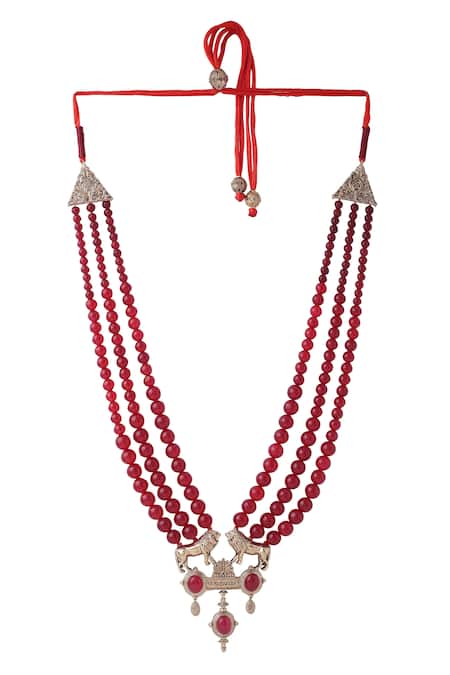 Buy_Cosa Nostraa_Red Rouge Lion Mala _Online_at_Aza_Fashions