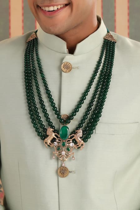 Cosa Nostraa_Green Stallion Glory Mala_Online_at_Aza_Fashions