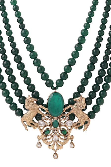 Shop_Cosa Nostraa_Green Stallion Glory Mala_Online_at_Aza_Fashions