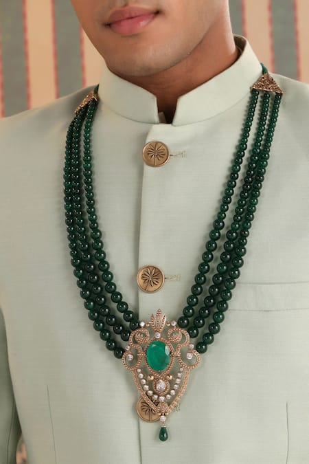 Cosa Nostraa_Green Verdant Harmony Mala _Online_at_Aza_Fashions