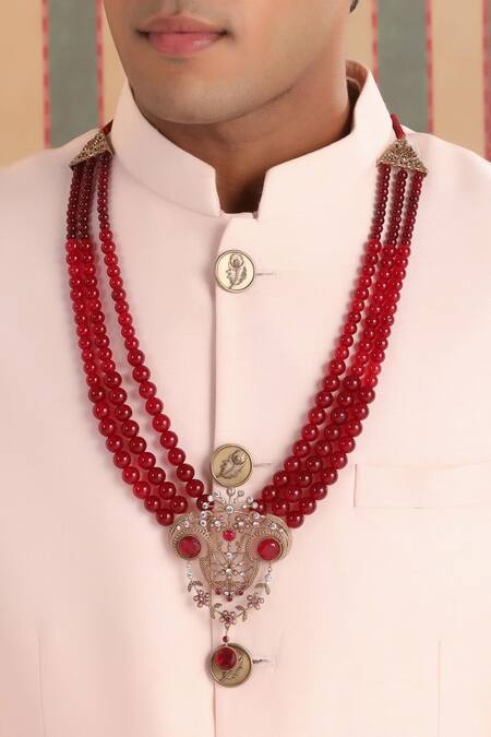 Cosa Nostraa_Red Pride Of Kings Mala _Online_at_Aza_Fashions