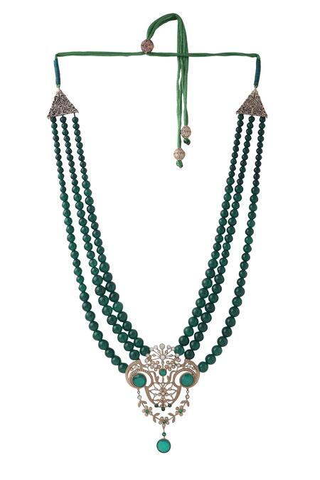 Buy_Cosa Nostraa_Green Pride Layered Mala _Online_at_Aza_Fashions