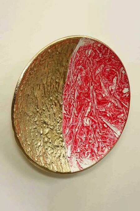 Cocovey Homes_Pink Aluminium Circular Wall Art Set Of 3_Online_at_Aza_Fashions