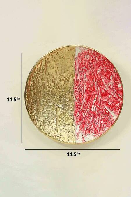 Buy_Cocovey Homes_Pink Aluminium Circular Wall Art Set Of 3_Online_at_Aza_Fashions