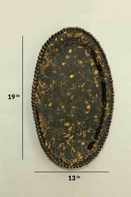 Buy_Cocovey Homes_Gold Alloy Aluminium Oval Shaped Wall Art Set Of 2_Online_at_Aza_Fashions