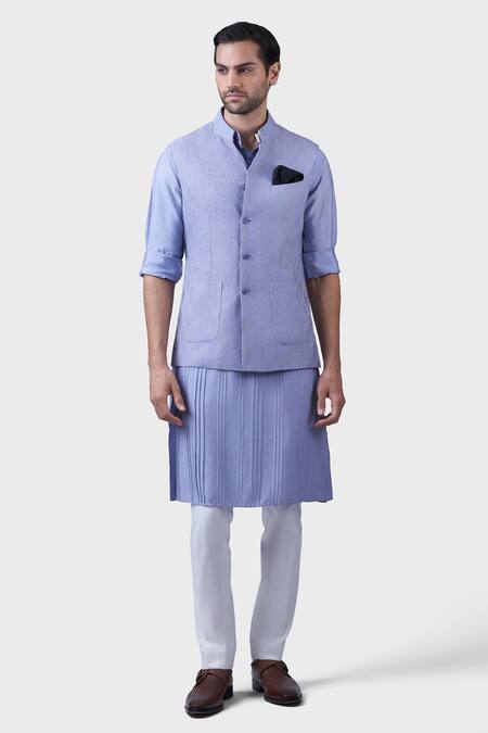 Raghavendra Rathore Jodhpur_Purple Silk Embroidery Mandala Waistcoat _Online_at_Aza_Fashions