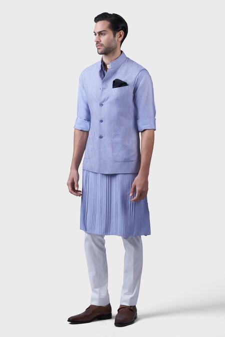 Buy_Raghavendra Rathore Jodhpur_Purple Silk Embroidery Mandala Waistcoat _Online_at_Aza_Fashions