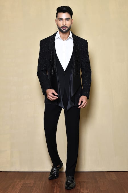 Aryavir Malhotra Cutdana Embellished Tuxedo 