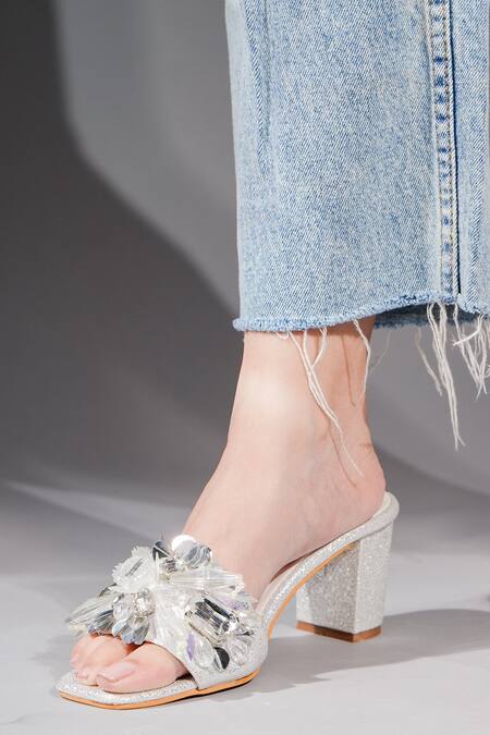 Buy The Episode Silver Embellished Dazzlier Crystal Strap Heels Online at Aza Fashions Buy_The Episode_Silver Embellished Dazzlier Crystal Strap Heels _Online_at_Aza_Fashions