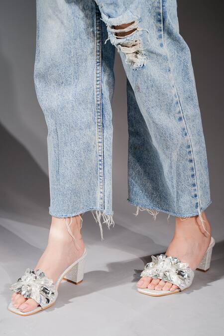 Shop The Episode Silver Embellished Dazzlier Crystal Strap Heels Online at Aza Fashions Shop_The Episode_Silver Embellished Dazzlier Crystal Strap Heels _Online_at_Aza_Fashions