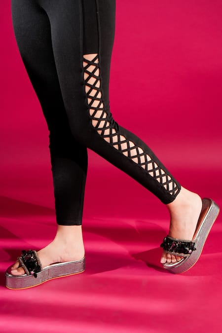 The Episode The Starry Night Embellished Multi Strap Platforms 