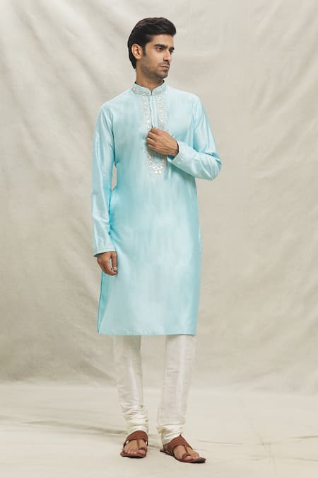 Arihant Rai Sinha Bloom Mirror Embroidered Placket Kurta Set 