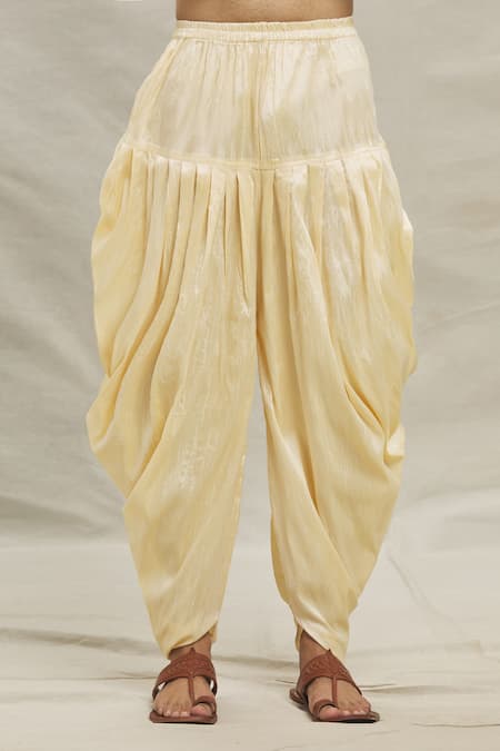 Arihant Rai Sinha_Sky Blue , Satin Embroidery Thread Kurta With Dhoti Pant _at_Aza_Fashions