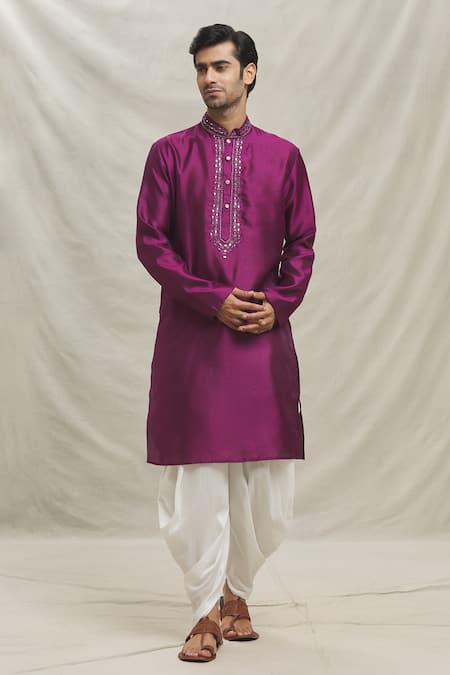 Arihant Rai Sinha Floral Butti Embroidered Kurta With Dhoti Pant 